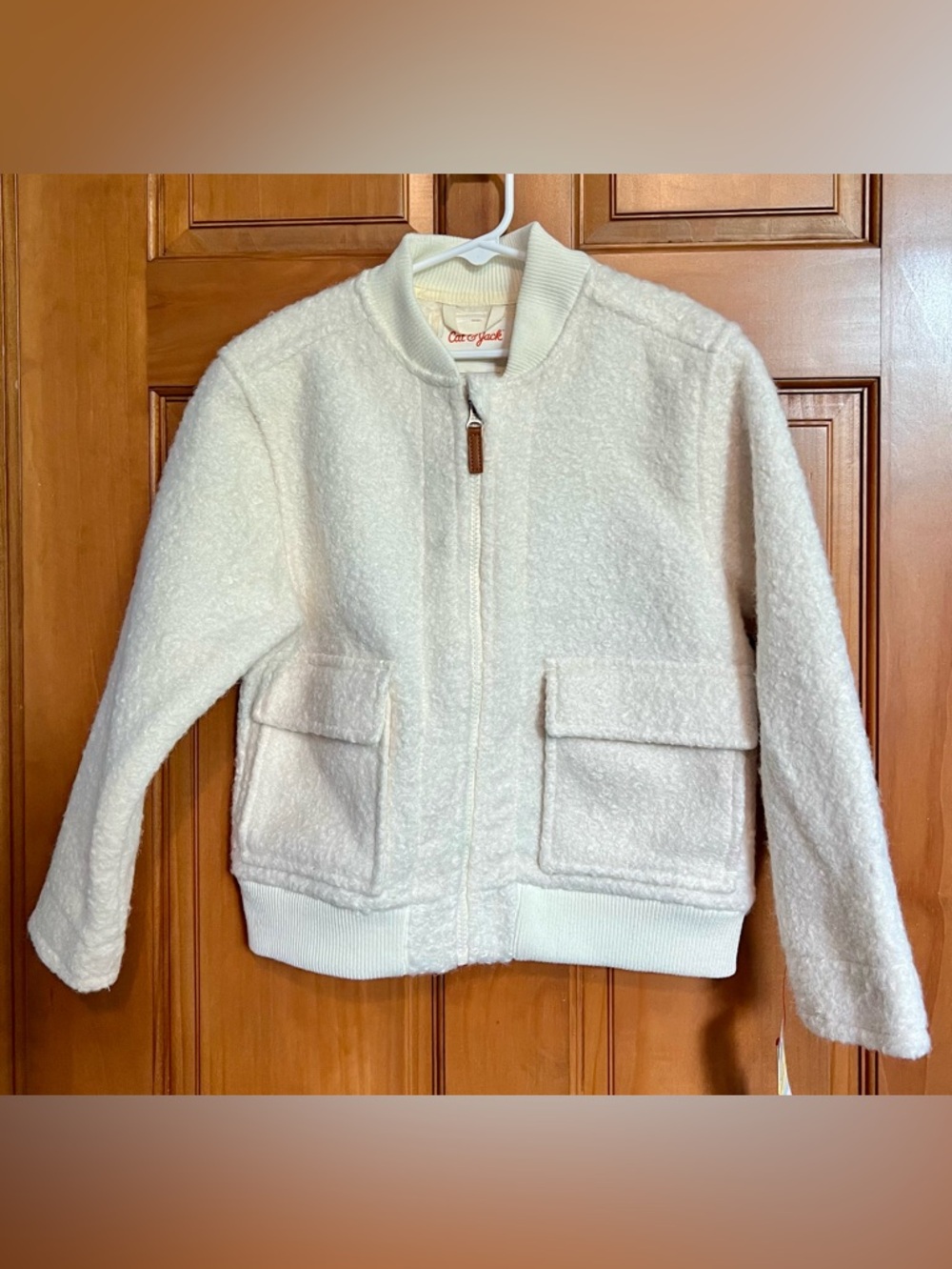 Cat & Jack Cream Faux Fur Aviator Jacket